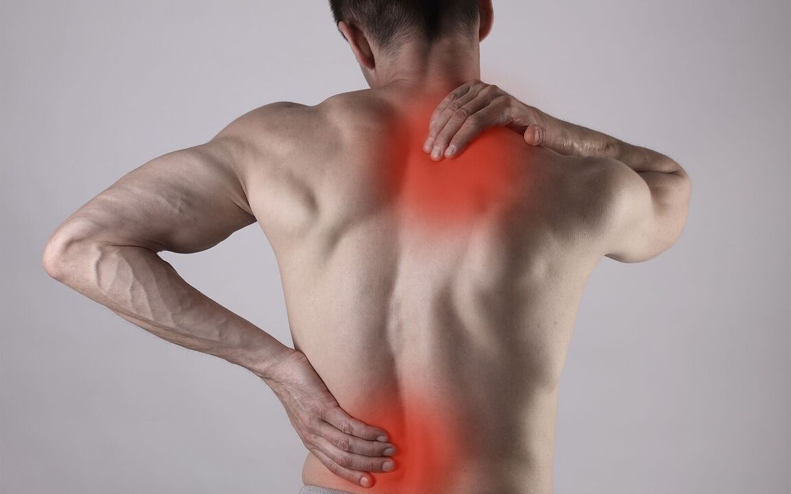 Болката в гърба е признак на заболявания на опорно-двигателния апарат